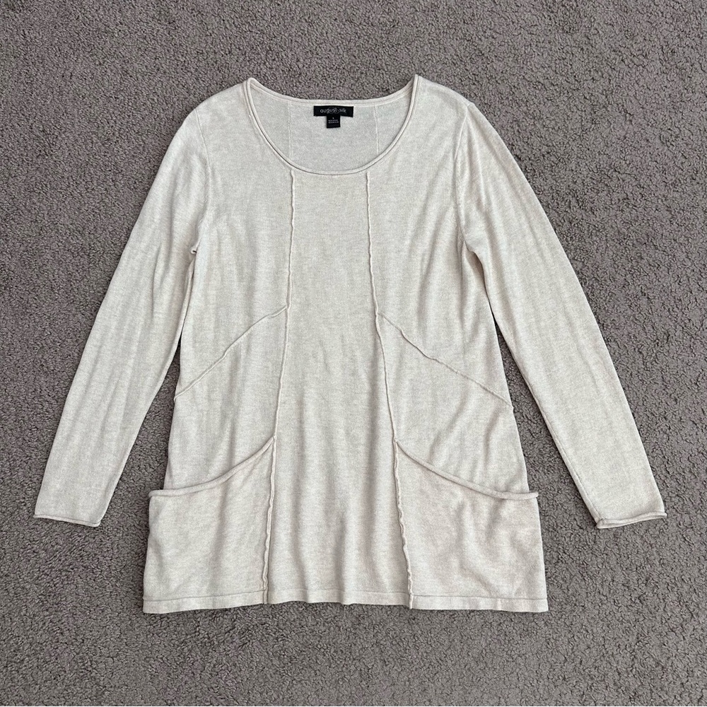 August Silk Knit Tunic Top Lagenlook Womens L